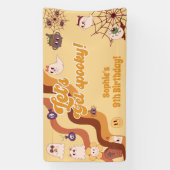 Banderoles Obtenons éffrayant halloween rétro anniversaire de (Verticale)