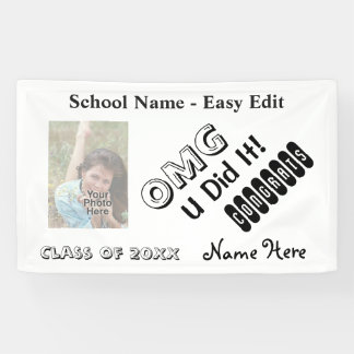 Banderoles Obtention du diplôme faite sur commande de photo