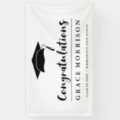 Banderoles Obtention du diplôme noire et blanche de (Vertical)