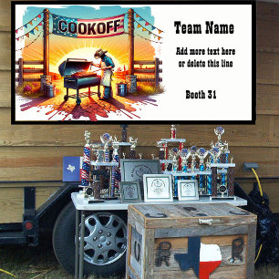 Banderoles Occidental Cowboy BBQ Scènes de Cookoff Personnali