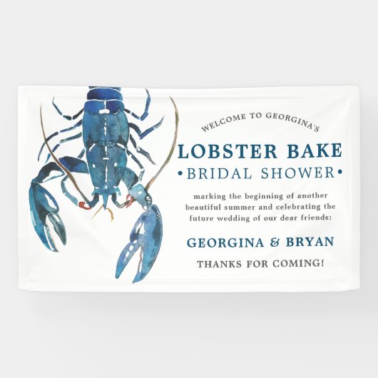 Banderoles Ocean Blue Lobster Bake Party (Horizontal)