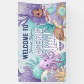 Banderoles Océans de Fun Mermaid Anniversaire V2 ID1142 (Vertical)