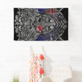 Banderoles Odin ravens épées Viking Mythologie drapeau austra (En situation)