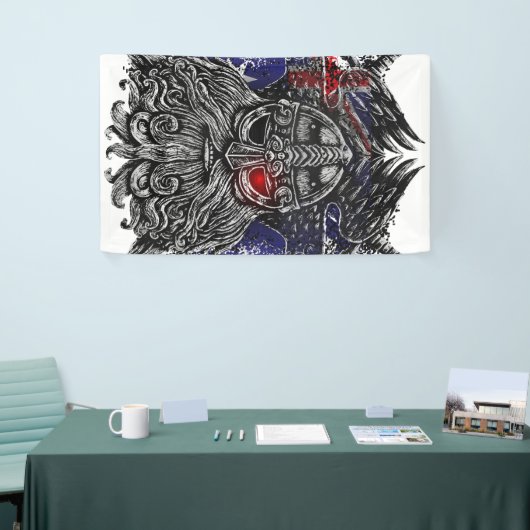 Banderoles Odin ravens swords Viking Mythologie Australia fla (Salon professionnel)