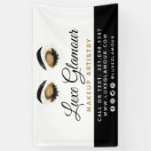 Banderoles OEil doré brillant Brows Beauté Bar Signalisation (Vertical)