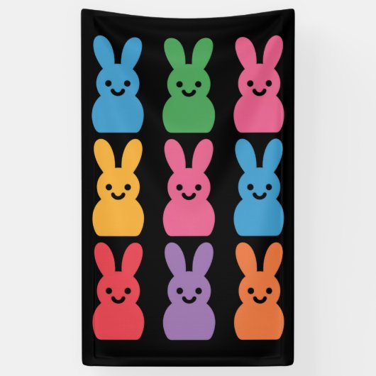 Banderoles Oeufs de lapin de Pâques Plaid Leopard (Vertical)