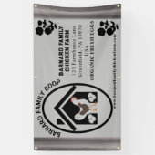 Banderoles Oeufs frais biologiques de ferme rustique Poulet G (Vertical)