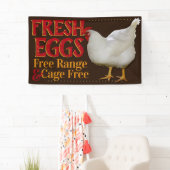 Banderoles Oeufs frais de ferme à vendre le signe (En situation)