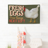 Banderoles Oeufs frais de ferme à vendre le signe (En situation)