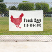 Banderoles Oeufs frais de poulet rouge à l'extérieur (En situation)