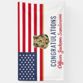 Banderoles Officier de police Retraite militaire drapeau amér (Vertical)