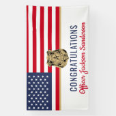 Banderoles Officier de police Retraite militaire drapeau amér (Verticale)