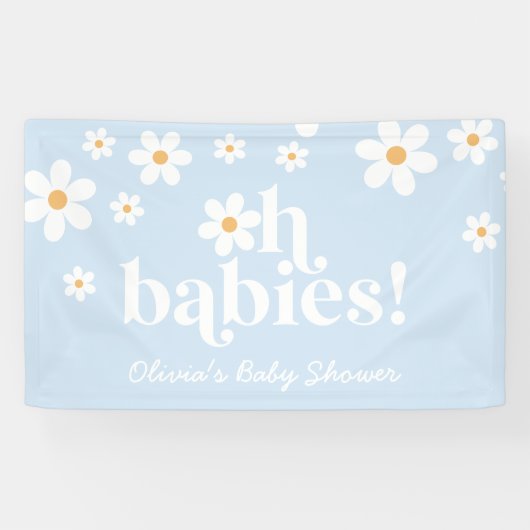 Banderoles Oh Babies ! Baby shower de bouho Retro Daisy (Horizontal)