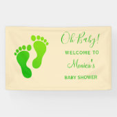 Banderoles Oh Baby Green Baby shower d'accueil (Horizontal)