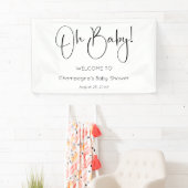 Banderoles Oh Baby Modern Script Baby shower (En situation)