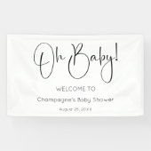 Banderoles Oh Baby Modern Script Baby shower (Horizontal)
