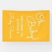 Banderoles Oh Baby moderne minimal Jaune Baby shower d'été (Horizontal)