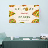 Banderoles Oh Baby Pizza Tomates Olivia Baby shower vert (Salon professionnel)
