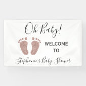 Banderoles Oh Baby Welcome Baby shower de fille (Horizontal)