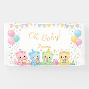 Banderoles Oh Bébé Neutre Adorable Lapin Pastel Shower de Béb