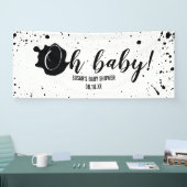 Banderoles Oh Bébé Noir + Blanc Splatter Unisex Baby shower (Salon professionnel)
