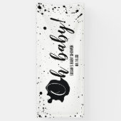 Banderoles Oh Bébé Noir + Blanc Splatter Unisex Baby shower (Vertical)