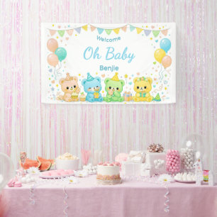 Banderoles Oh Bébé Oursons Pastel Mignons Fête de Naissance G
