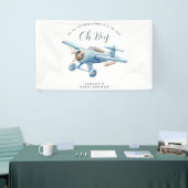 Banderoles Oh Boy! Adventure Awaits Airplane Boy Baby Shower (Salon professionnel)