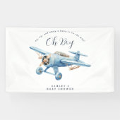 Banderoles Oh Boy! Adventure Awaits Airplane Boy Baby Shower (Horizontal)