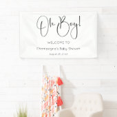 Banderoles Oh Boy Modern Script Baby shower (En situation)