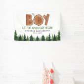 Banderoles Oh Boy - Rustic Boy Baby shower Woodland (Insitu)