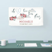 Banderoles Oh comment le temps vole rétro avion garçon annive (Salon professionnel)