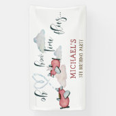 Banderoles Oh comment le temps vole rétro avion garçon annive (Verticale)