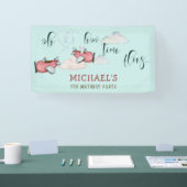 Banderoles Oh comment le temps vole rétro avion garçon annive (Salon professionnel)