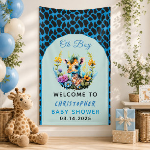Banderoles Oh Garçon! Baby Shower Girafe Bébé