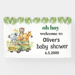 Banderoles oh garçon mignon jungle safari animaux baby shower