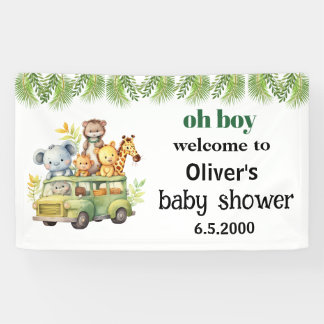 Banderoles oh garçon mignon jungle safari animaux baby shower