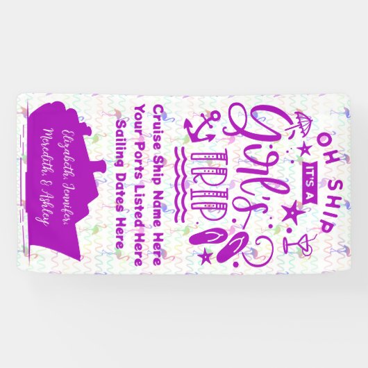 Banderoles Oh Ship It's a Girl's Trip Cruise Door (Horizontal)