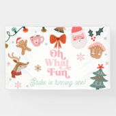 Banderoles Oh What Fun Christmas Party Fille 1er anniversaire (Horizontal)