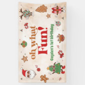 Banderoles Oh What Fun Retro Noël premier anniversaire (Vertical)