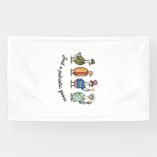 Banderoles Oie Patriotique Gravure Vintage Drôle de Chemise U