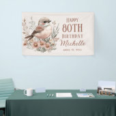 Banderoles Oiseau Brown 80e anniversaire heureux (Salon professionnel)