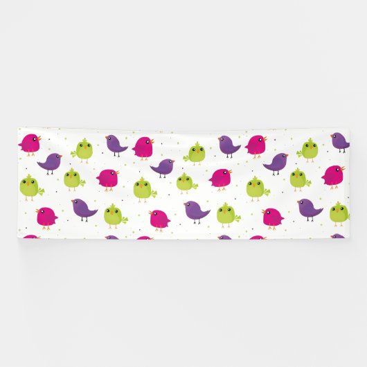 Banderoles Oiseaux colorés mignons (Horizontal)