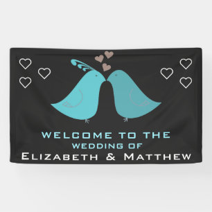 Banderoles Oiseaux d'amour mignons Mariage personnalisé