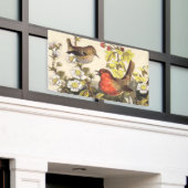 Banderoles Oiseaux de printemps Robin Oiseaux rouges (Bâtiment extérieur)