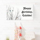 Banderoles Oiseaux lumineux artistiques sur des branches (En situation)