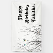 Banderoles Oiseaux lumineux artistiques sur des branches (Vertical)