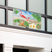 Banderoles Oiseaux tropicaux de Flamant rose dans la (Bâtiment extérieur)