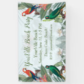 Banderoles Oiseaux tropicaux Perroquets et feuillage (Vertical)