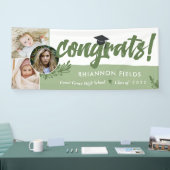 Banderoles Olive Greenery Overlapping Photo Félicats Diplômés (Salon professionnel)